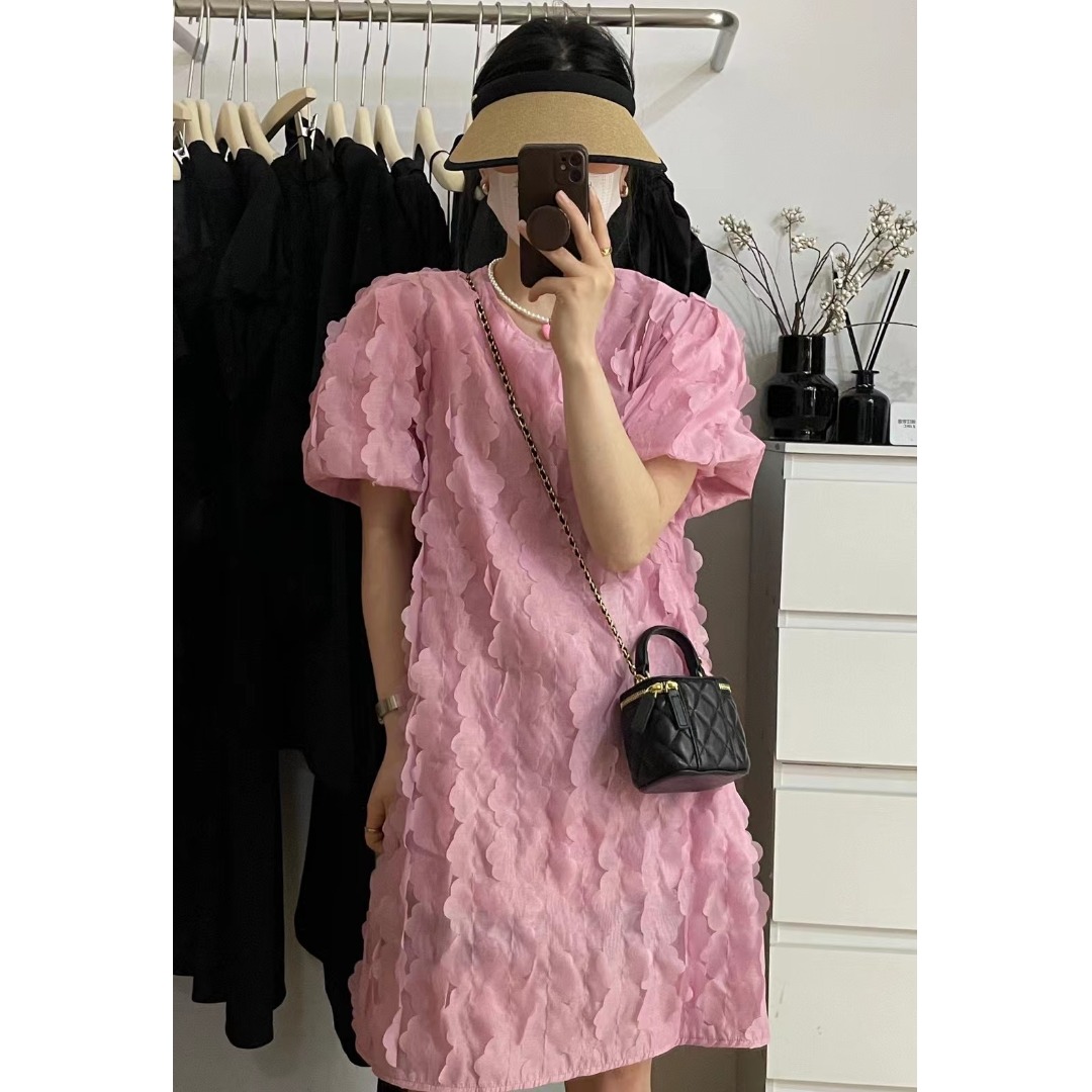 Floral Bubble Sleeve Dress Kor - Lifestyle Of Korean review and price