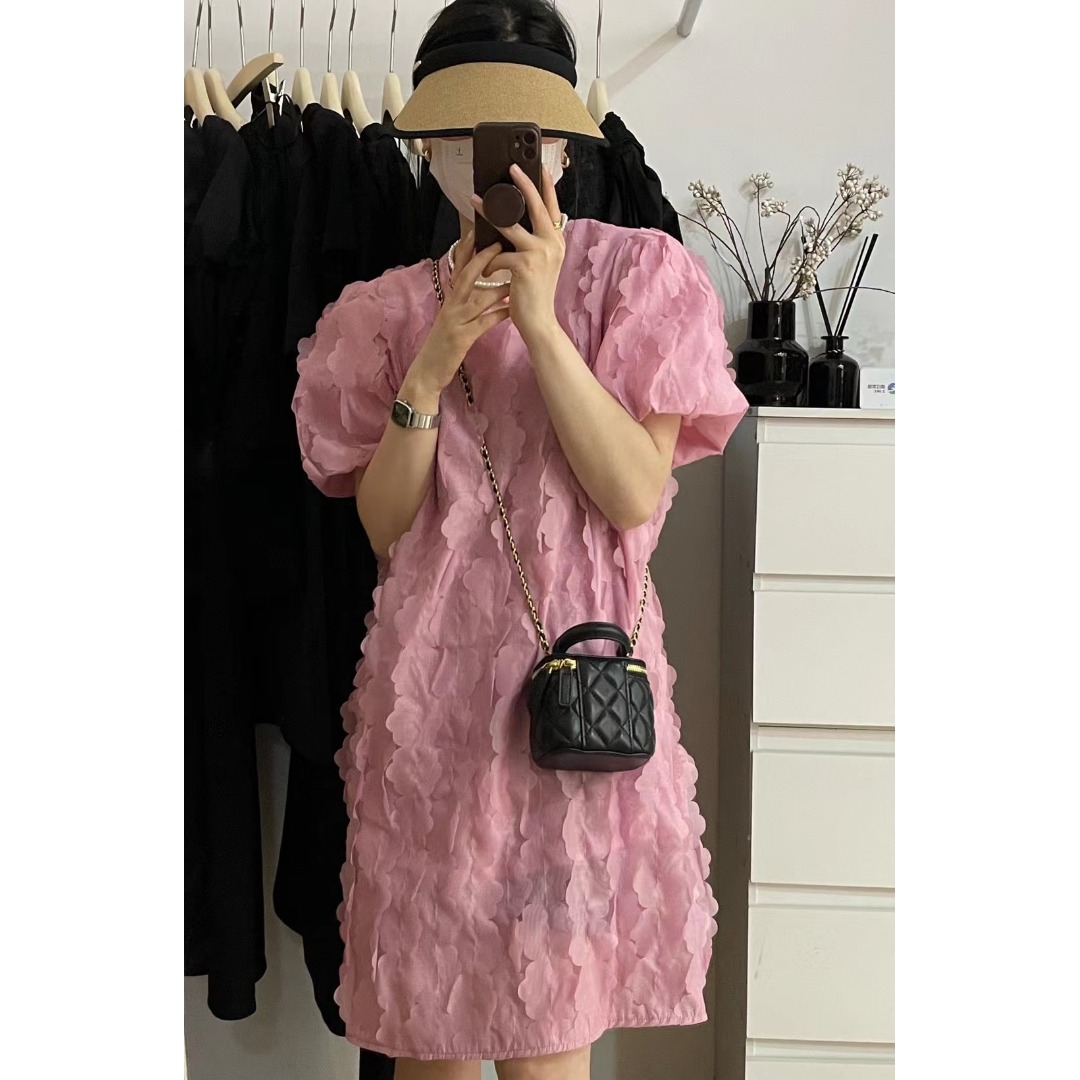 Floral Bubble Sleeve Dress Kor - Lifestyle Of Korean review and price