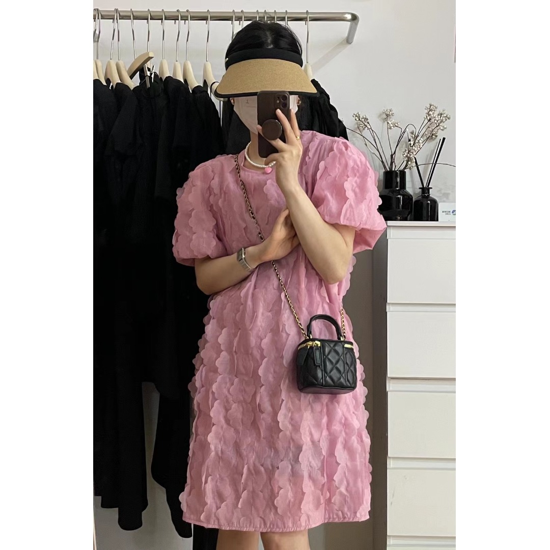 Floral Bubble Sleeve Dress Kor - Lifestyle Of Korean review and price