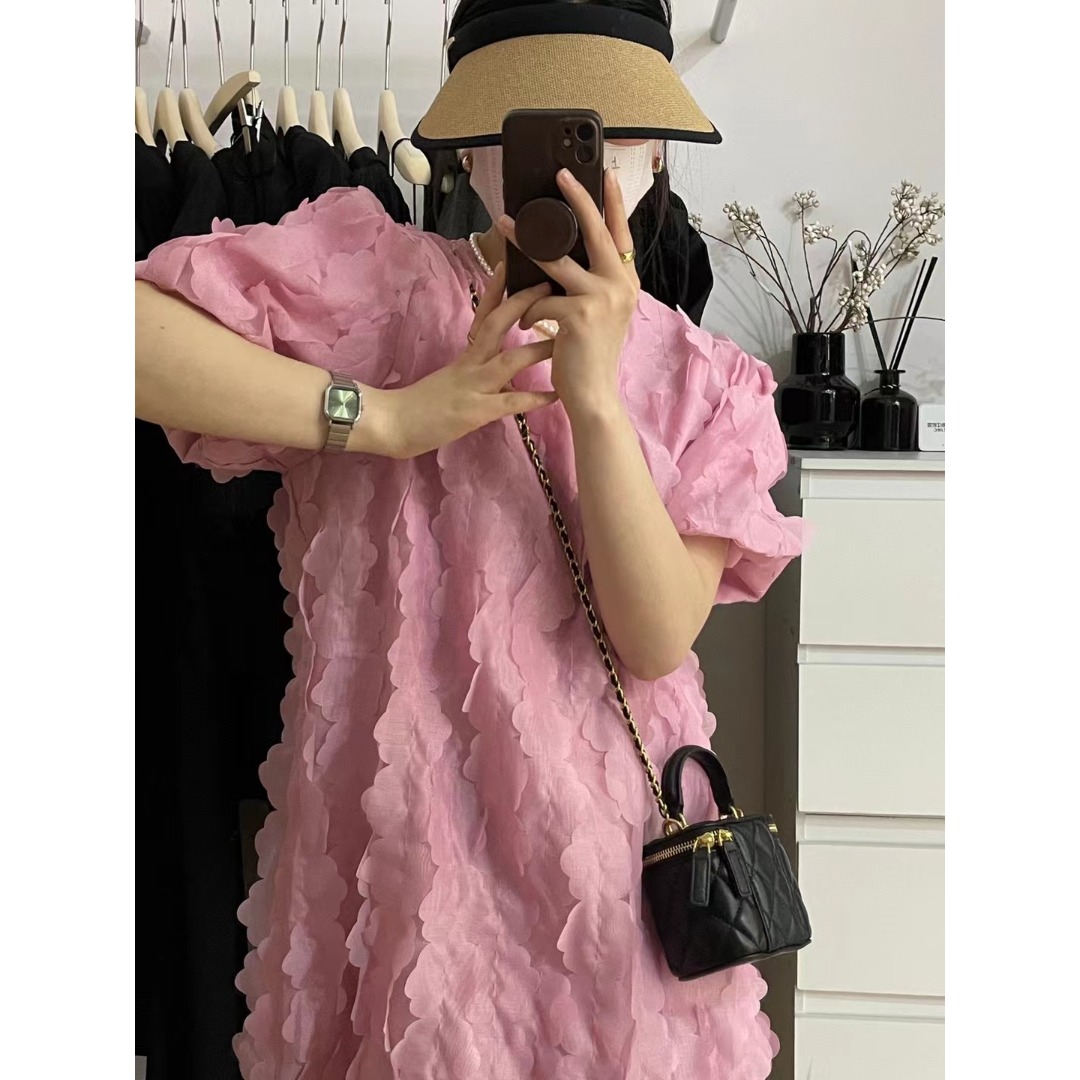 Floral Bubble Sleeve Dress Kor - Lifestyle Of Korean review and price